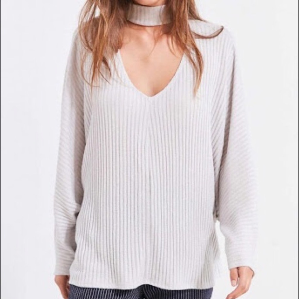 silence + noise Sky Open Neck Sweater